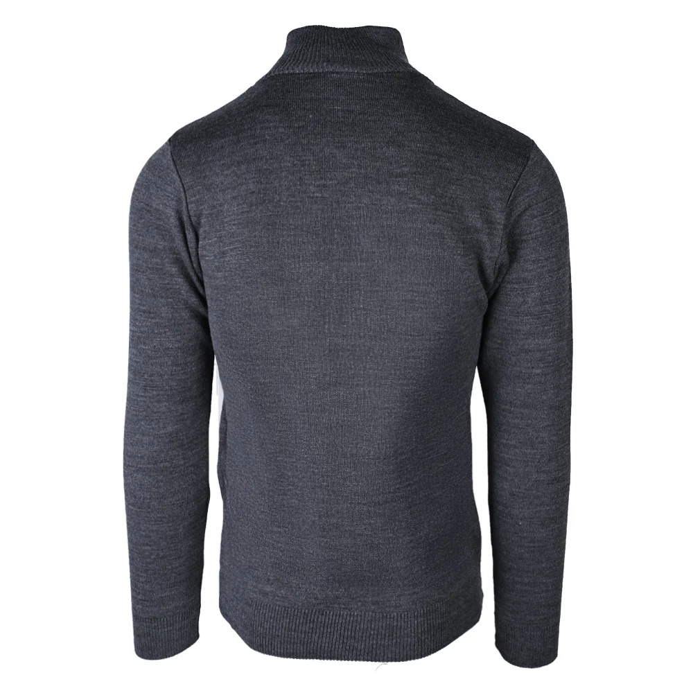 Anthracite Knitted 1/4 Zip Sweater - Image 4