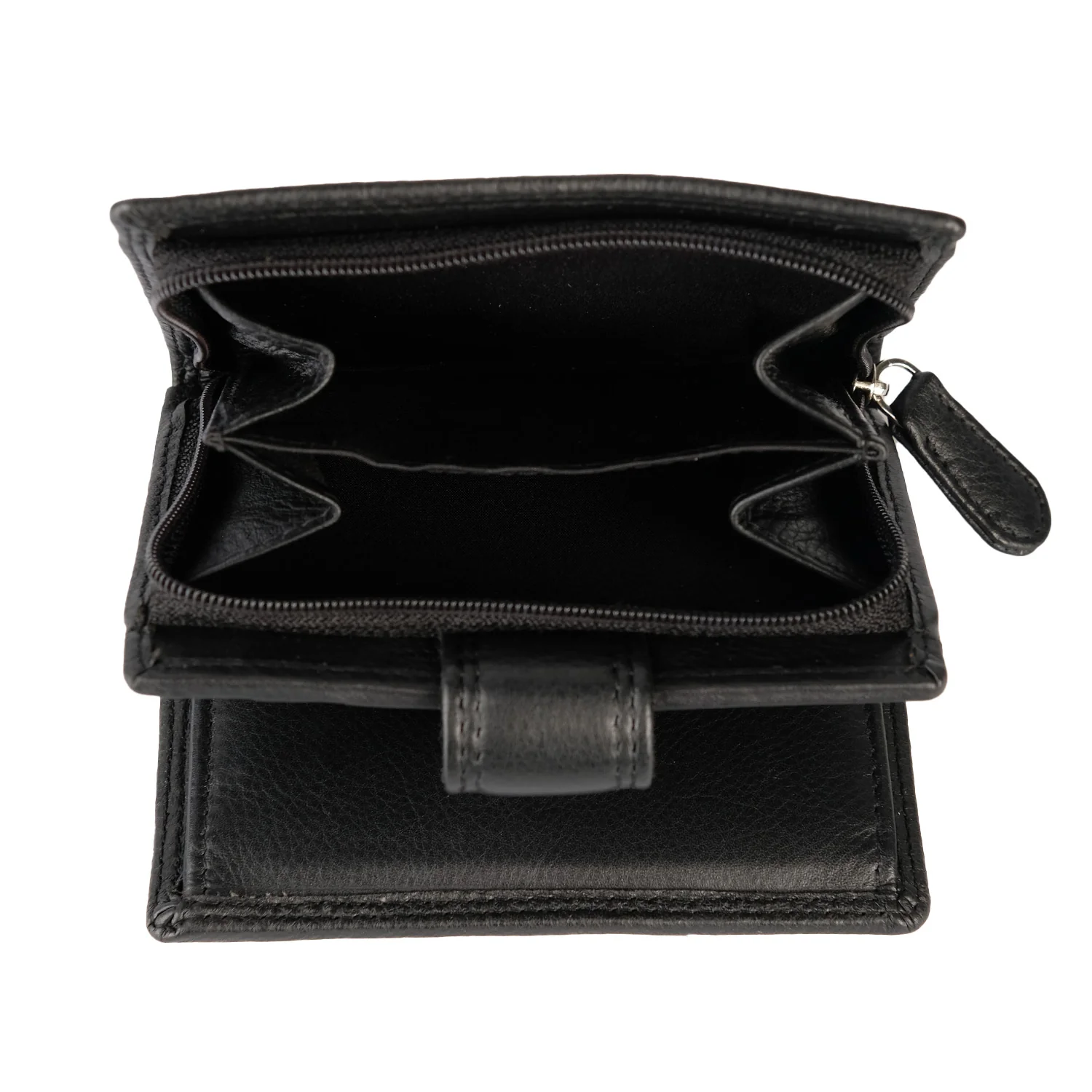 Black Leather Crest Ladies Purse - Image 3