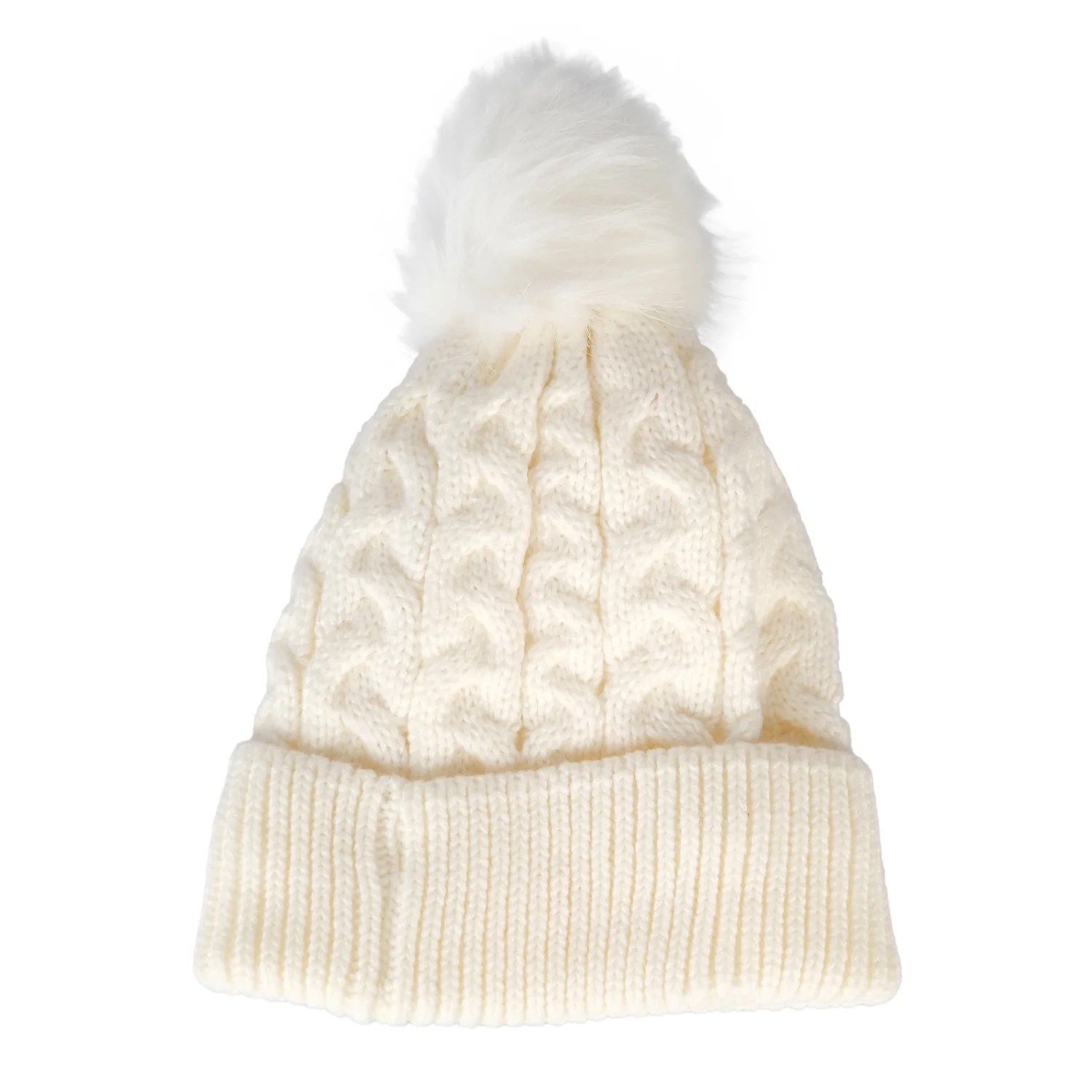 Cream Fleece Bobble Ladies - Image 2
