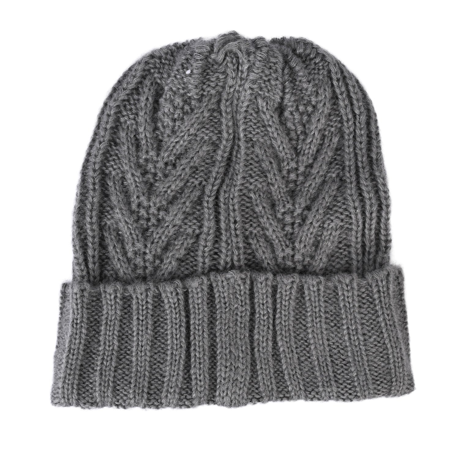 Grey Woven Patch Beanie Adult - Image 2