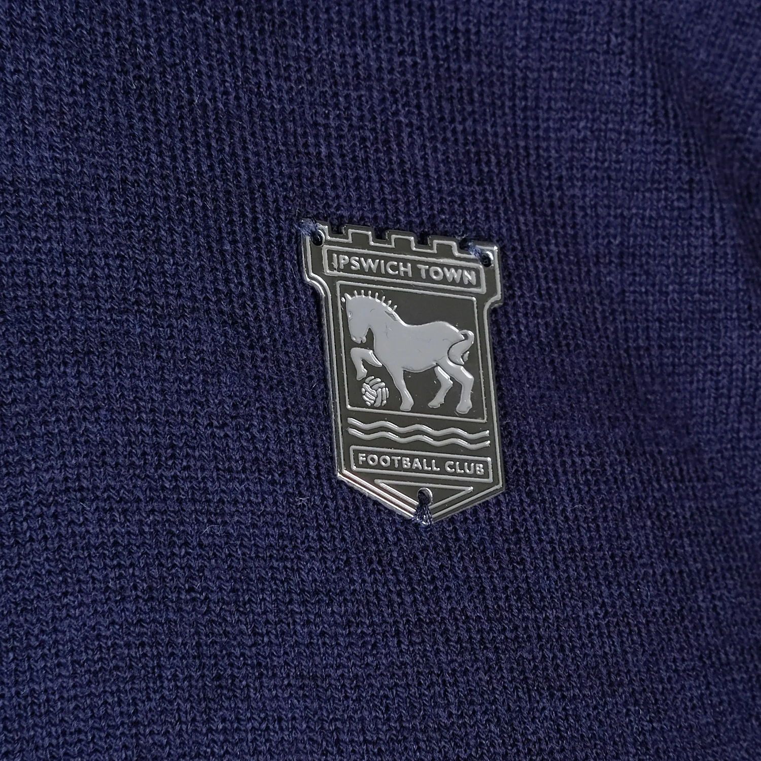 Navy/Royal Knitted Zip Polo - Image 2