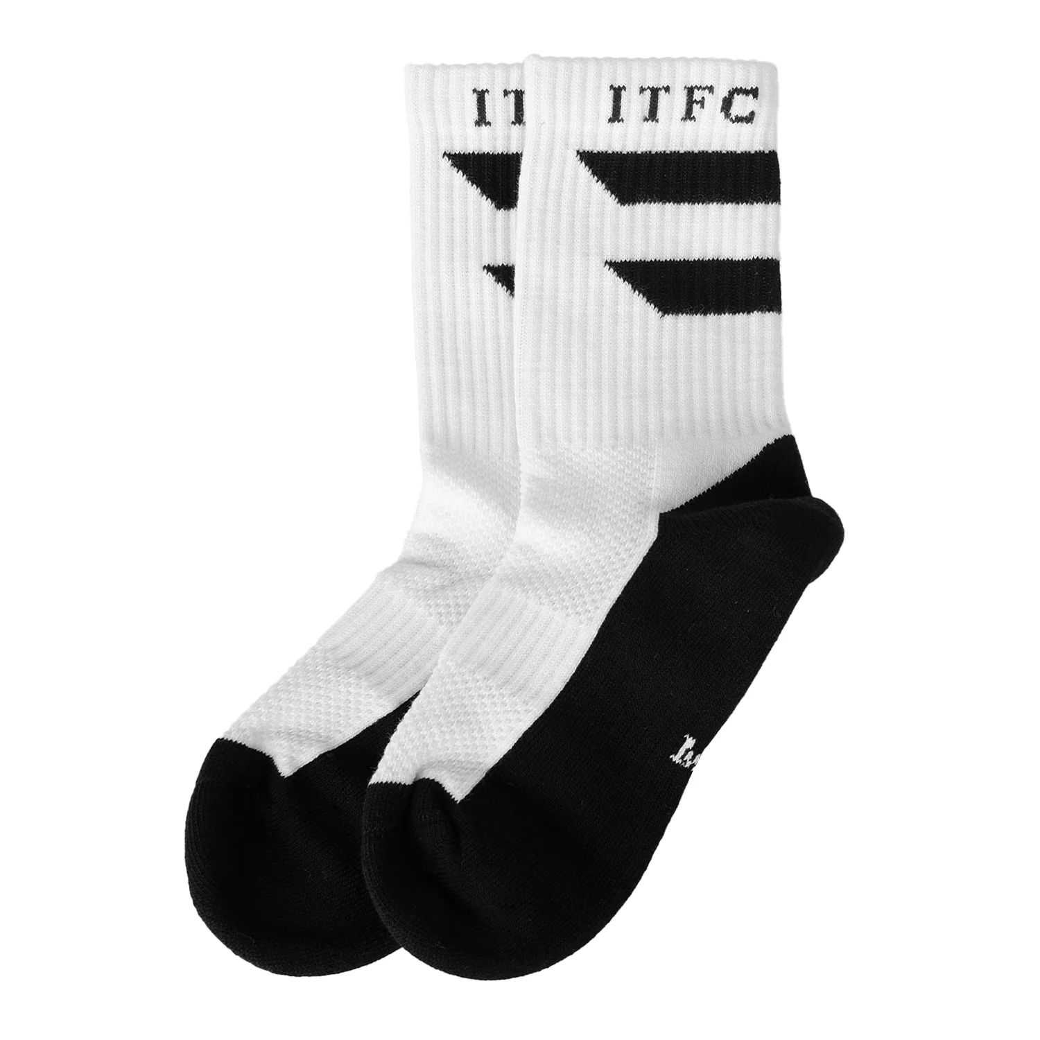 White Stripe Sports Sock Black/White