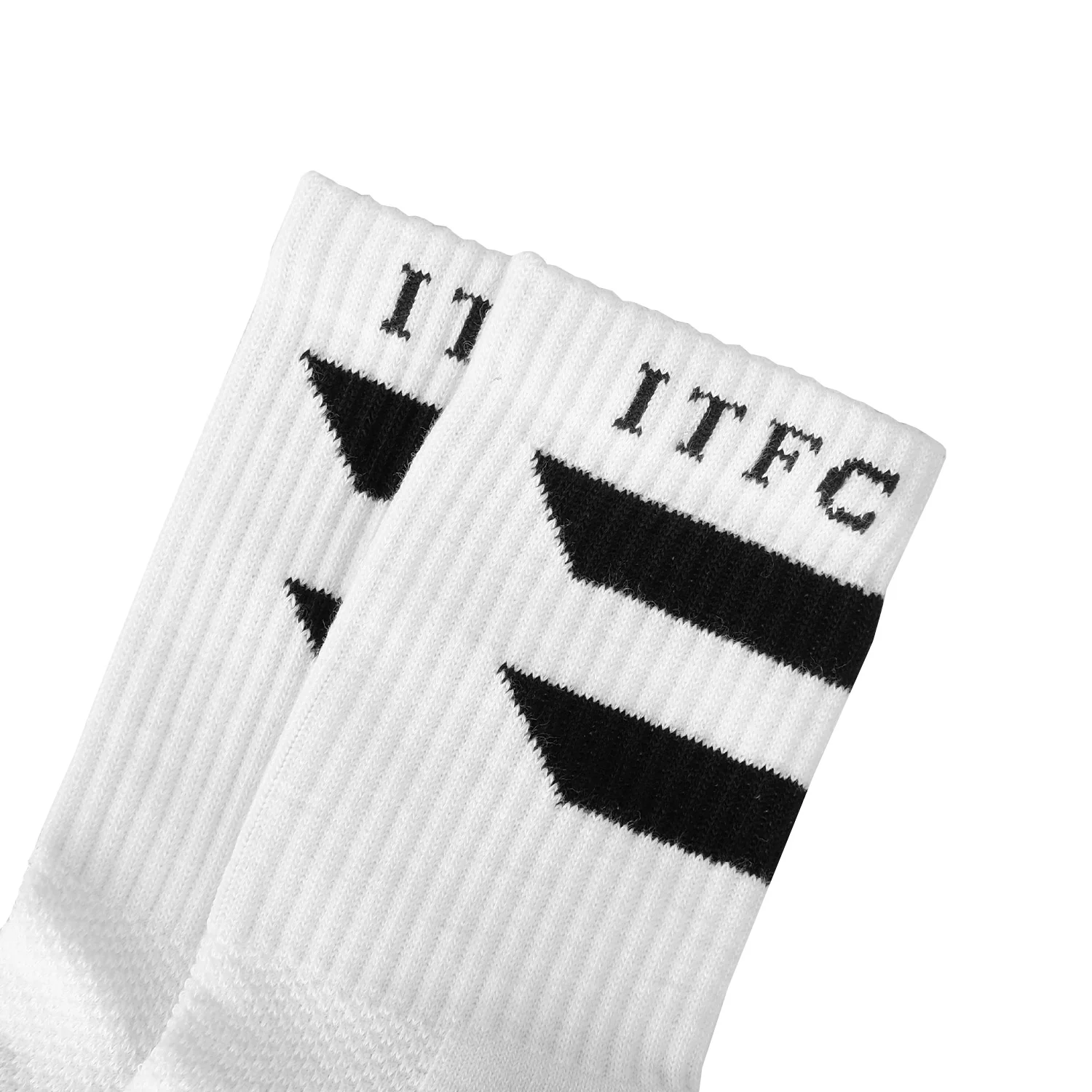 White Stripe Sports Sock Black/White - Image 2